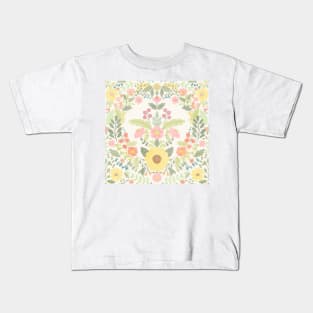 Reimagine Damask watercolor floral pattern Kids T-Shirt